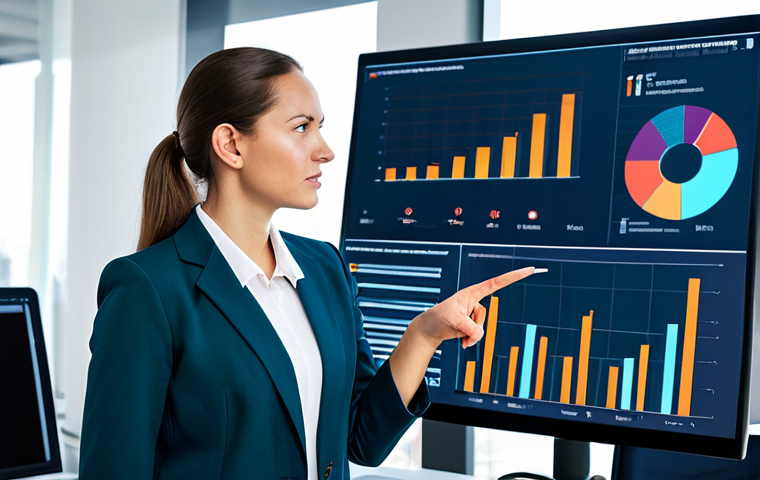 Data-Driven Business Insight**

"A professional female management consultant in a modest business dress, analyzing complex data visualizations on a large screen in a modern office.  She is pointing at a key trend.  Intelligent expression, perfect anatomy, well-formed hands, proper finger count, natural body proportions.  Safe for work, appropriate content, fully clothed, professional, family-friendly. High quality, professional photography."

**