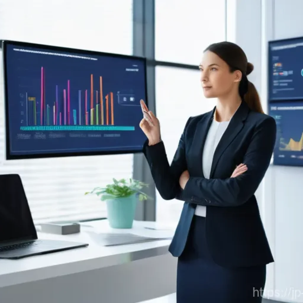컨설팅 관련 최신 소프트웨어 - **Prompt 1: AI-Powered Data Insight Visualization**
    A bright, modern office interior at daytime,...